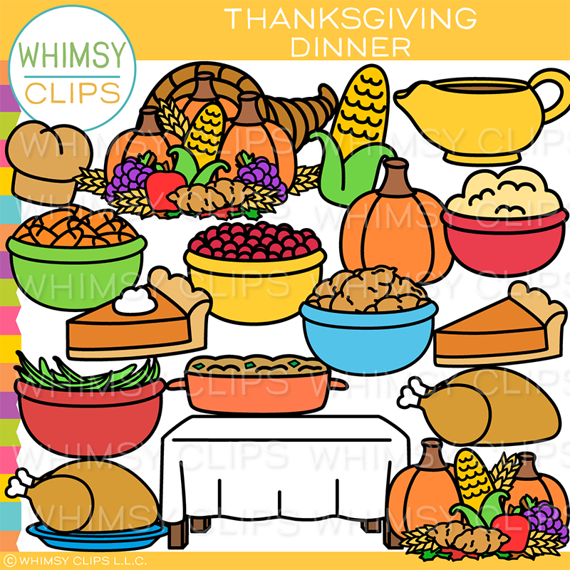 Thanksgiving Dinner Clip Art – Whimsy Clips
