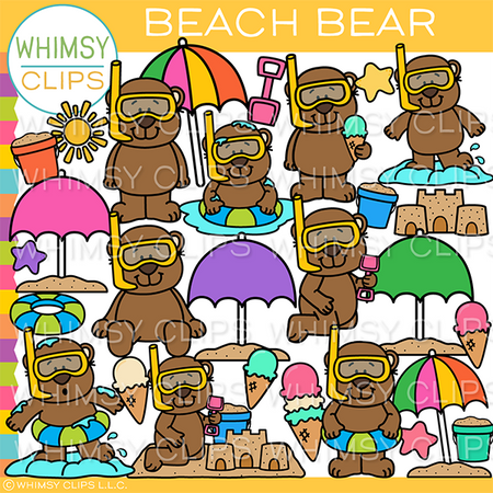 Beach Bear Clip Art