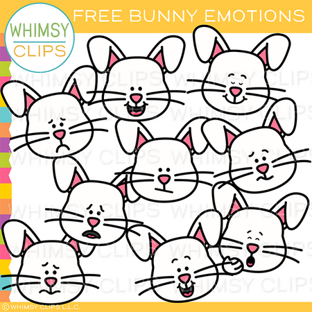 Free Bunny Emotions Clip Art