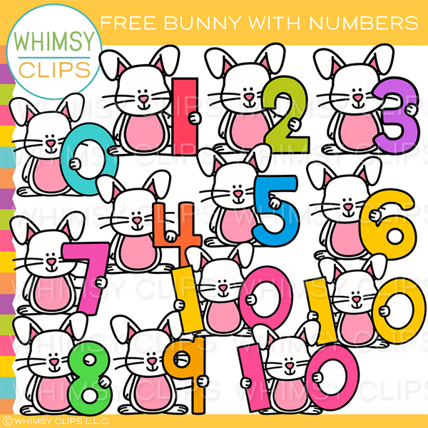 Free Bunny With Numbers 0-10 Clip Art