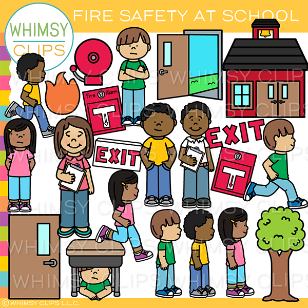 Fire Safety At School Clip Art, Images & Illustrations | Whimsy Clips