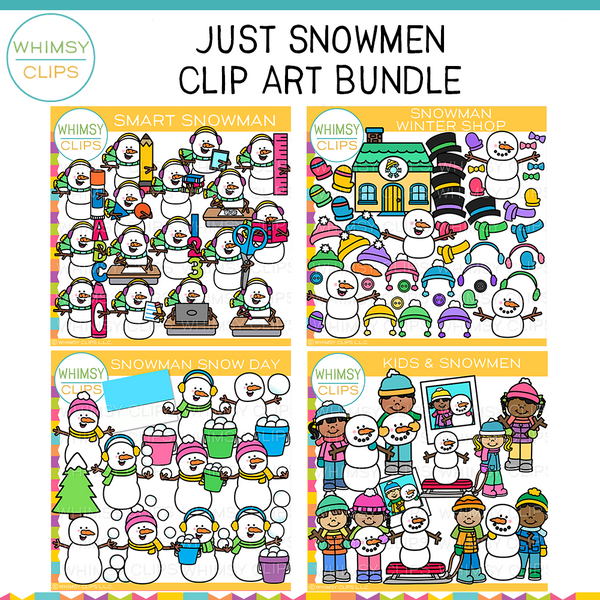 Just Winter Snowmen Clip Art