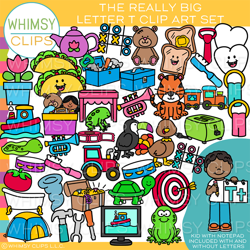 The Really Big Alphabet Letter T Clip Art Set, Images & Illustrations ...