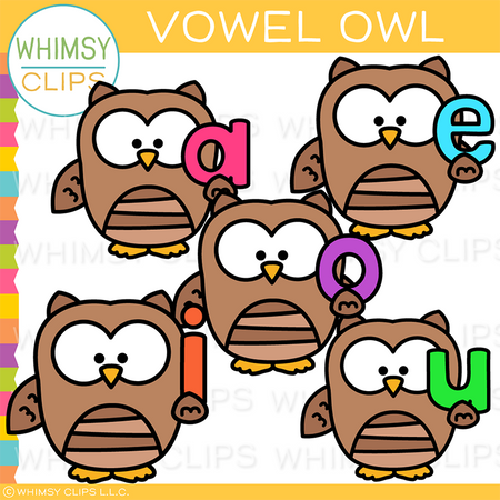 Vowel Owl Clip Art