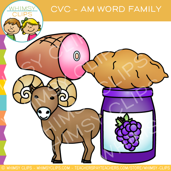 CVC AM Words Clip Art