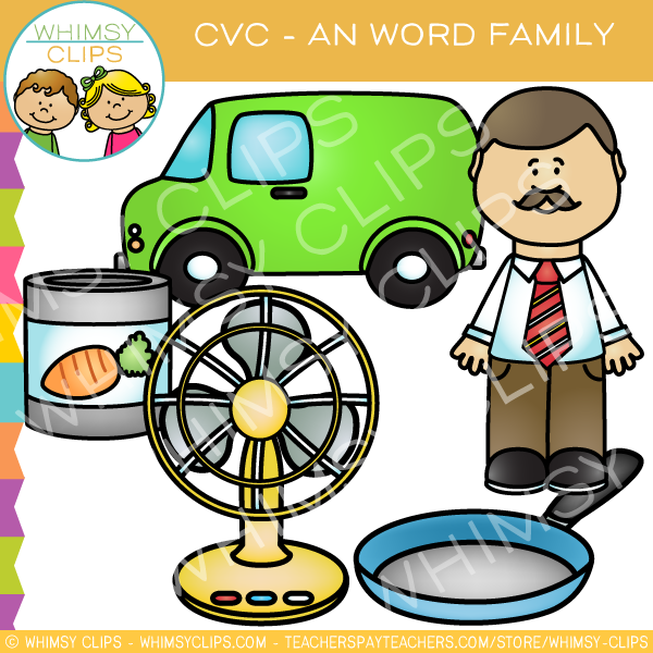 CVC -an Word Family Clip Art