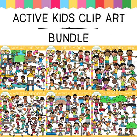 Healthy and Active Kids Clip Art Bundle