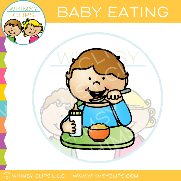 Baby Eating Clip Art