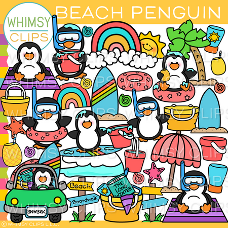 Penguin Summer Clip Art