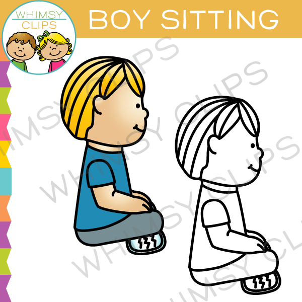 Boy Sitting Clip Art