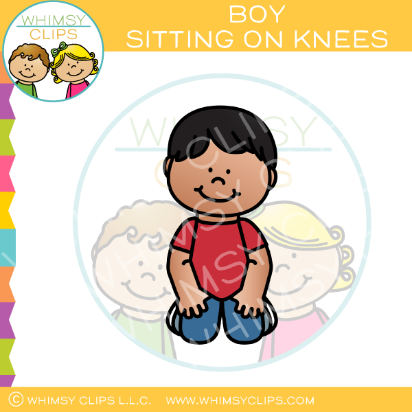 Boy Sitting On Knees Clip Art