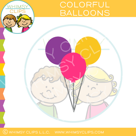 Bright Cheerful Balloons Clip Art