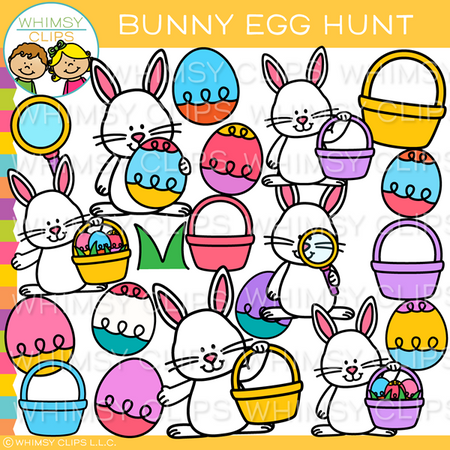 Bunny Egg Hunt Clip Art