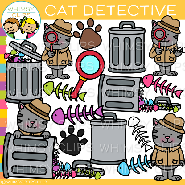 Cat Detective Clip Art