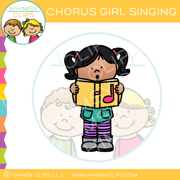 Chorus Girl Singing Clip Art 