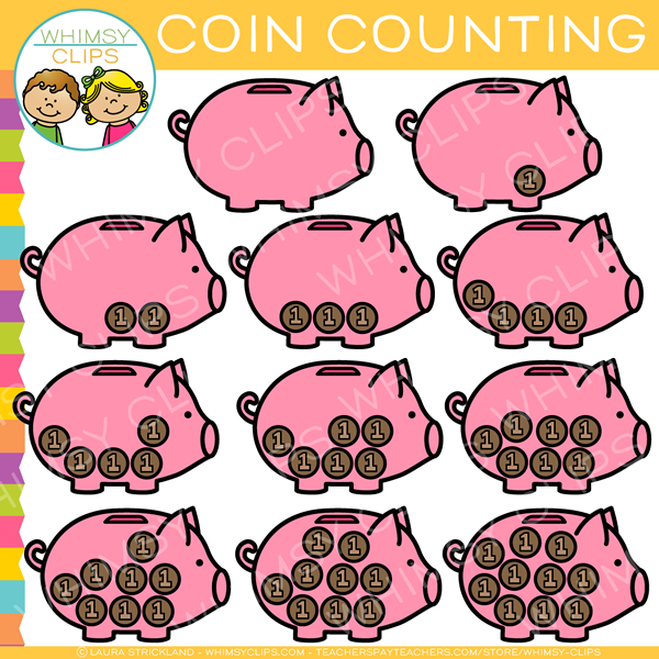 Coin Counting Clip Art