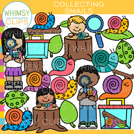 Collecting Snails Clip Art