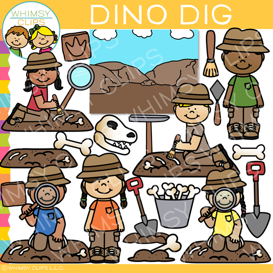 Dino Dig Paleontology Clip Art