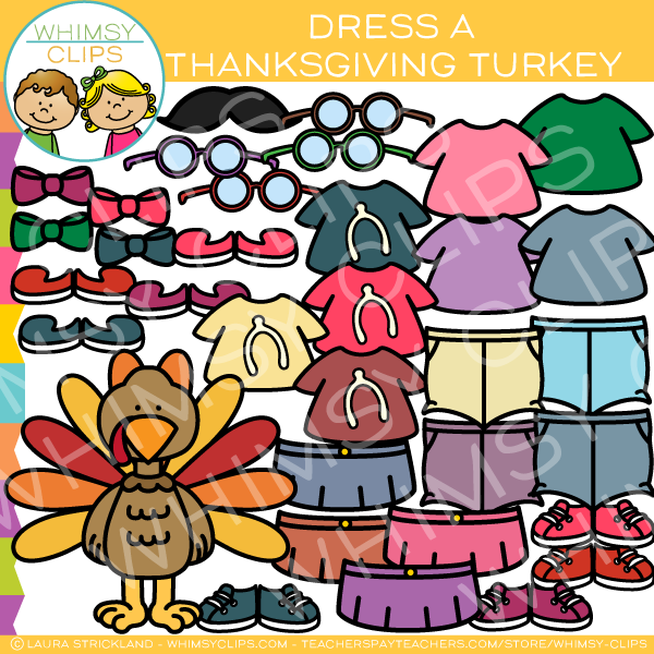 Dress a Thanksgiving Turkey Clip Art Whimsy Clips
