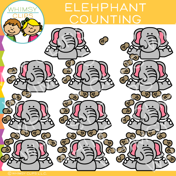Elephant Counting Clip Art – Whimsy Clips