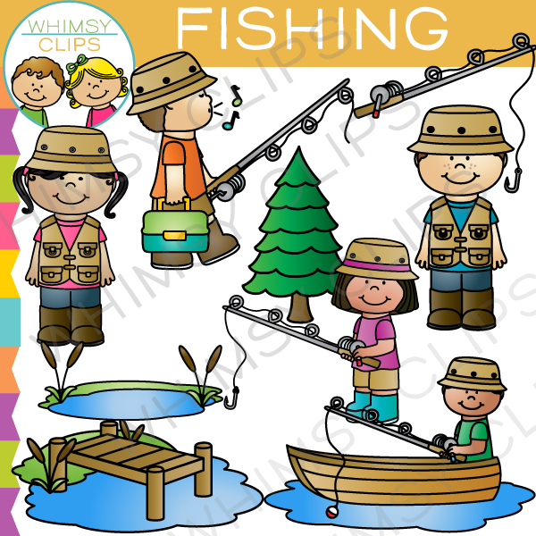 Kids Fishing Clip Art