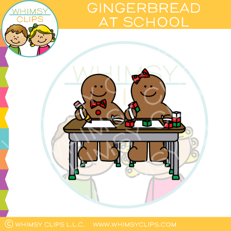 Gingerbread at School Clip Art