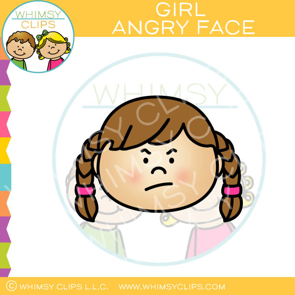 Girl Angry Face Clip Art