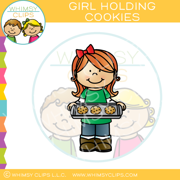 Girl Holding Cookies Clip Art