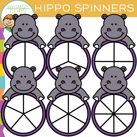 Hippo Spinners Clip Art