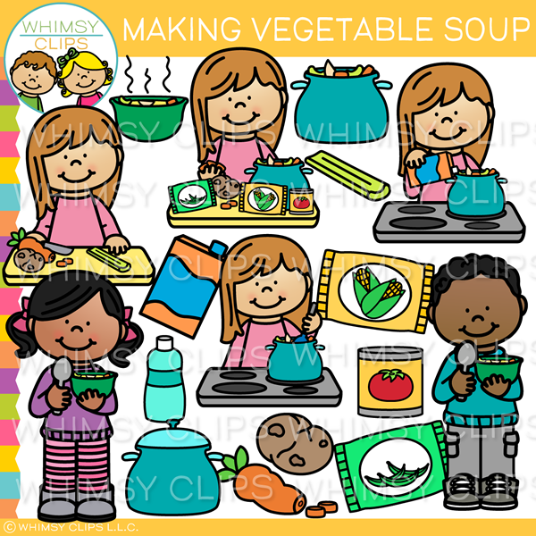 How to Make Vegetable Soup Clip Art