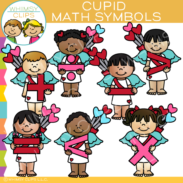 Cute Cupid Math Symbols Clip Art, Images & Illustrations | Whimsy Clips