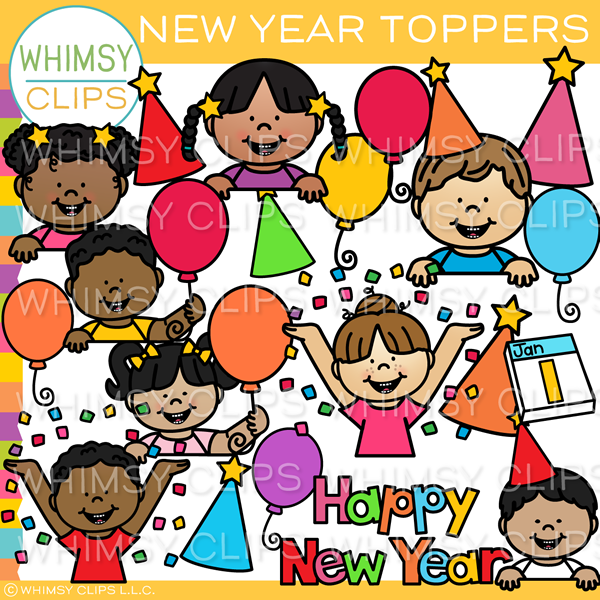New Year Toppers Clip Art