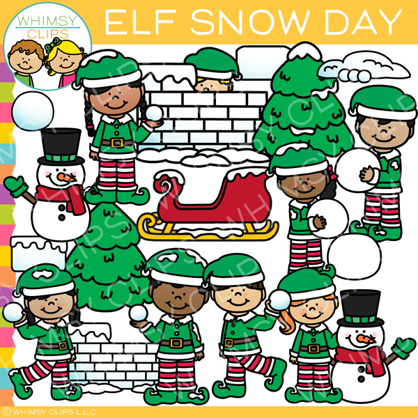 Elf Snow Day Clip Art