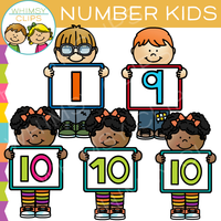 Number Kids Clip Art Bundle