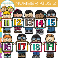 11 to 20 Number Kids Clip Art