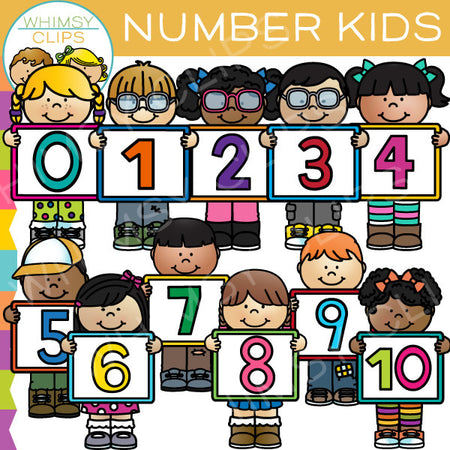 Number Kids Clip Art Bundle