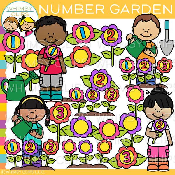 Numbers Garden Clip Art