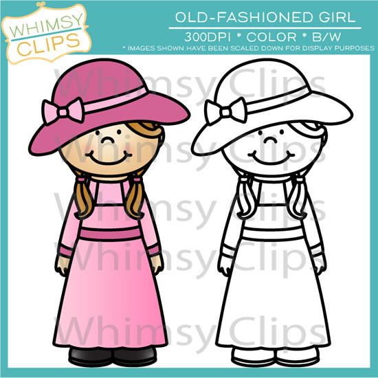 Old-Fashioned Girl Clip Art