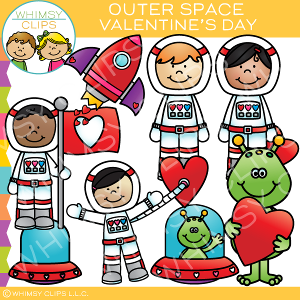 Outer Space Valentine's Day Clip Art