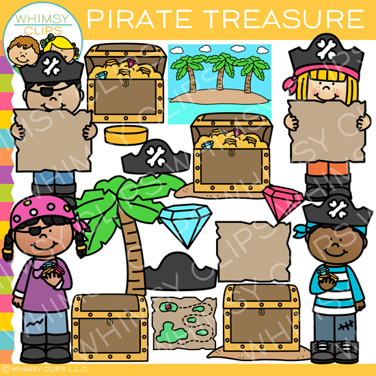 Kids in Search of Pirate Treasure Clip Art – Whimsy Clips