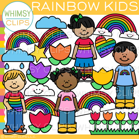 Rainbow Kids Clip Art