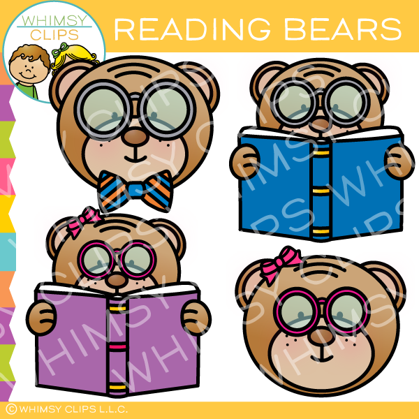 Free Reading Bear Clip Art