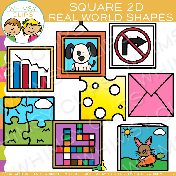 Square 2D Real Life Objects Clip Art