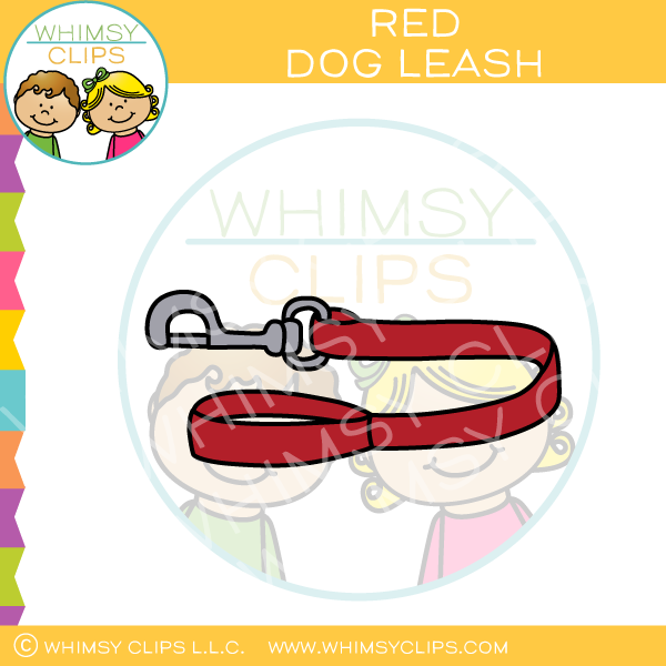 Red Dog Leash Clip Art
