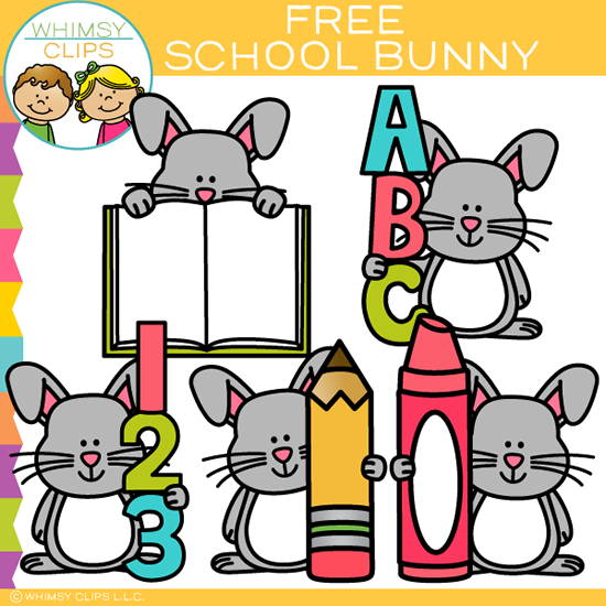 Free School Bunny Clip Art