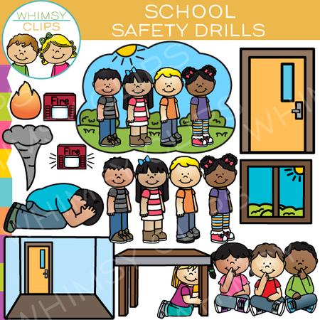 School Safety Drill Clip Art