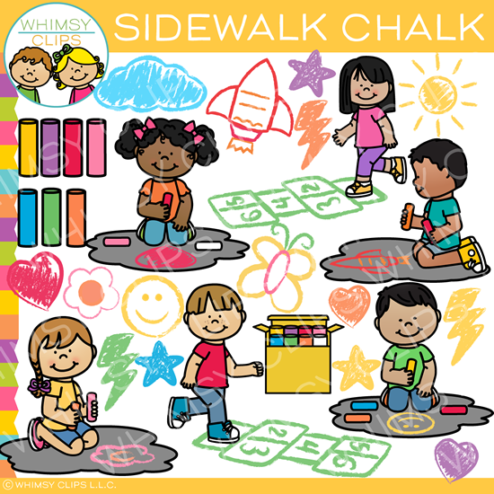 Kids Sidewalk Chalk Clip Art – Whimsy Clips