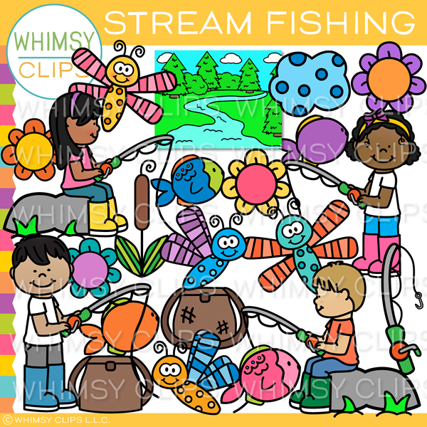 Stream Fishing Clip Art – Whimsy Clips
