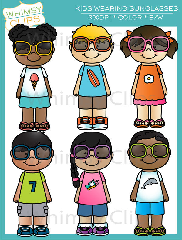 Kids Wearing Sunglasses Clip Art Whimsy Clips