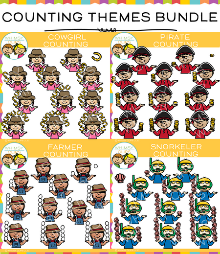 Theme Counting Clip Art Bundle